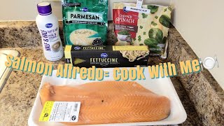 COME COOK WME 🍽 IM MAKING SALMON ALFREDO😋  Feat quotStove To Kissesquot Recipe [upl. by Warga]