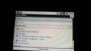 Opera Mini 42 beta on the TMobile G1 Google Android device [upl. by Birdie]