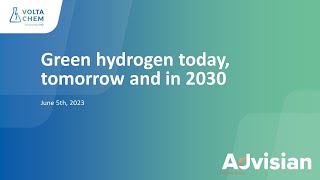 Webinar Green hydrogen today tomorrow and in 2030 [upl. by Caitlin]