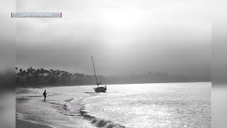 Harbor Patrol discovers sailboat that ran aground on East Beach in Santa Barbara Monday [upl. by Hgielanna]