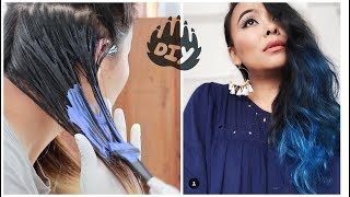 How to Color Your Hair At Home  DIY Blue Hair [upl. by Yenettirb]