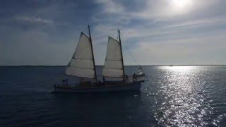 Schooner IBIS by Reuel Parker Sailing in the Exumas Filmed w DJI Phantom [upl. by Elletsyrk538]