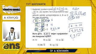 TYT MATEMATİKENS TÜRKİYE GENELİ DENEME SINAVI SORU ÇÖZÜMLERİ [upl. by Eelsha381]