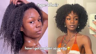 my wash day routine in 2024🫧 type 4 natural hair wash amp go [upl. by Hurst]