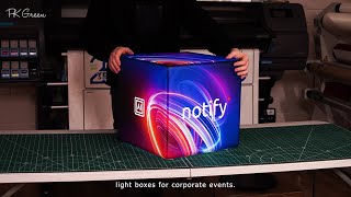 Illuminated Display Boxes with Custom Graphics  Event Branding by PK Green [upl. by Ahsinut249]