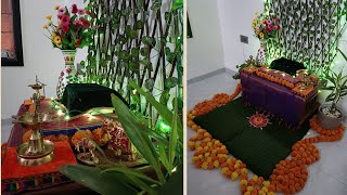 Ganpati decoration ideas for home 2024  Easy ganpati decoration idea at home  Ganpati decoration ✨ [upl. by Velda]