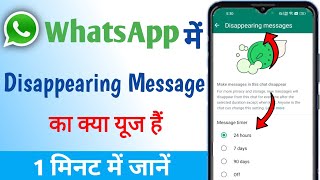 WhatsApp me disappearing message se kya hota hai  WhatsApp me disappearing Message ka kya use hai [upl. by Blackmun]