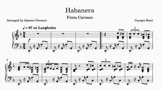 Habanera – Georges Bizet From Carmen  Piano Sheets [upl. by Anelleh32]