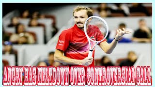 Angry Russian tennis star has meltdown over controversial call at China Open [upl. by Hans]