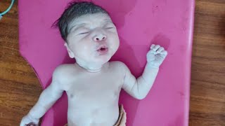 Cutest Newborn baby immediately after birth has adorable Pout ever 🥰 [upl. by Lachus]