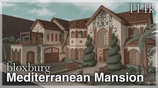 Bloxburg  Mediterranean Mansion Speedbuild exterior [upl. by Ynnav]