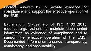 ISO 14001 Foundation Exam Free Practice Questions [upl. by Aseiram809]