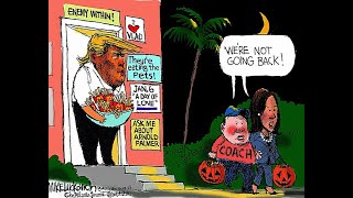 CARTOONS ELECTION DEBATE KAMALA TRUMP OCT 23 COMEDY SATIRE TRUMP KAMALA DEBATE WALZ [upl. by Eberta]