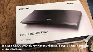 Samsung K8500 UHD Bluray Player Unboxing Setup amp Smart Remote [upl. by Ecad]