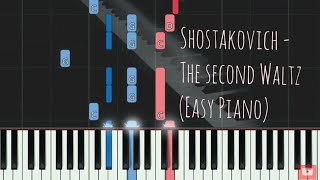 Stostakovich The Second Waltz  Simple Piano Pop Songs  Piano Pop Song Tutorial 琴譜 Sheet [upl. by Wenz]