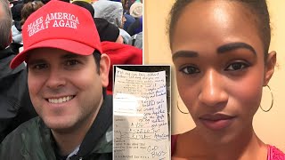 Waitress Served Man in MAGA Hat Saw Note on Check and Burst into Tears [upl. by Nolahp]