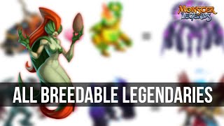 ALL BREEDABLE LEGENDARIES amp COMBINATIONS 2021 GUIDE  MONSTER LEGENDS [upl. by Belvia]