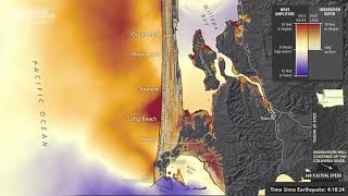 Tsunami wave simulation for southern Willapa Bay Wash [upl. by Herminia]