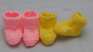 03 Month Booties  Beginners Knitted Version 2 [upl. by Ylus]