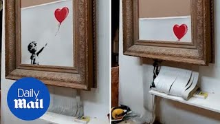 Banksy suggests his painting was supposed to completely shred [upl. by Oravla436]