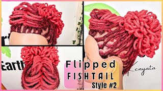 How to do a Flipped Fishtail w Loc Petal Ponytail  Easy amp Simple Loc Styles [upl. by Ahseit]