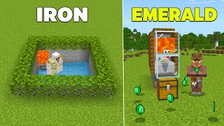 TOP 3 Farms for Beginners in Minecraft Bedrock 121Iron Farm Emerald Farm [upl. by Nhguahs327]