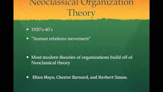 Overview of Classical and Neoclassical Organization Theory [upl. by Willdon677]