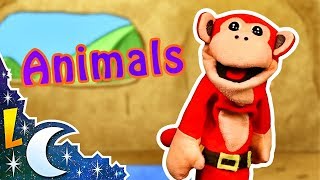 Los Animales en Inglés  El Mono Sílabo  Inglés para Niños  Lunacreciente [upl. by Arual573]