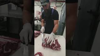 Cleaning the meat between Tomahawk Steaks 🔪 shorts [upl. by Leahplar]