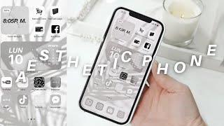 Como PERSONALIZAR tu IPHONE📱iOS15 con ÍCONOS y WIDGETS 🤍 aesthetic tema GREY ✨ [upl. by Euqinay]