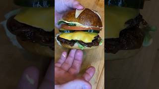 Pretzel Bun Cheeseburger 🍔 reels burger cooking homecook [upl. by Siramed]