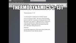 Thermodynamics 5131 A vertical piston–cylinder device initially contains 001 m3 of steam at 200°C [upl. by Adiol]