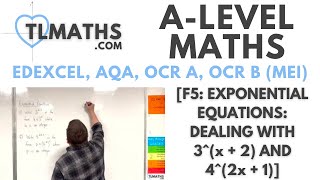 ALevel Maths F519 Exponential Equations Dealing with 3x2 and 42x1 [upl. by Onibag]