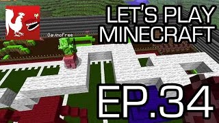 Lets Play Minecraft  Episode 34  Pig Olympics  Rooster Teeth [upl. by Edlun]