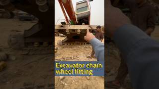 Excavator chain wheel fitting unique process How to fit excavator chain wheel trending ytshorts [upl. by Htir]