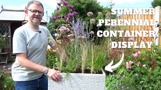 Summer Perennial Container Display  Container Gardening Ideas  Perennial Planting Scheme for Pots [upl. by Odille]