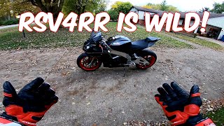 2019 APRILIA RSV4 RR FIRST RIDE [upl. by Ettennil]