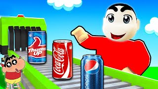 SHINCHAN and CHOP BUILT Level 999 INDIAN COLD DRINK FACTORY in ROBLOX DRINK TYCOON [upl. by Netti]