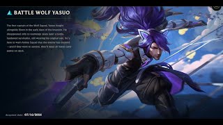 BATTLE WOLF YASUO SKIN SPOTLIGHT WHITE CHROMA07192024 [upl. by Siseneg73]