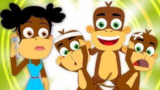 cinque piccole scimmie  filastrocca per bambini  Five Little Monkeys  Kids Tv Italiano [upl. by Ennovart]