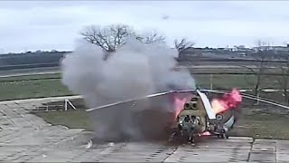 Mi8 Helicopter in Transnistria Destroyed by Drone in Obvious Faked Attack [upl. by Marissa]