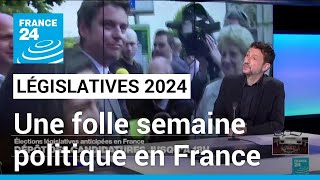 Législatives 2024  une folle semaine politique en France • FRANCE 24 [upl. by Xavler976]