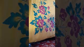 bed sheet painting design complete bedsheet simple design viralvideo shortsvideo viralvideo [upl. by Johannessen846]