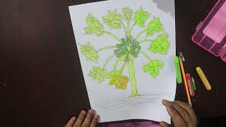 Serene Papaya Tree View A Creative Journey by Art Studio [upl. by Ellah]