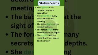 Stative Verbs in English Grammar shorts english [upl. by Lomasi323]