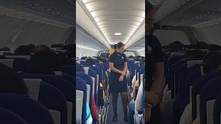 Safety Demonstration with life jacket trending aviation cabincrew cabincrewworld cabincrewlife [upl. by Nedrah869]