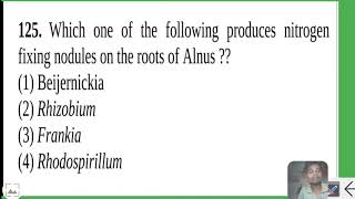 Which one of the following produces nitrogen fixing nodules on the roots of Alnus  1 Beijernicki [upl. by Bound]