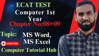 Computer 1st Year ECAT TEST MCQs chapter no 0809 update [upl. by Bortz]