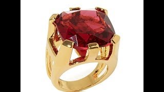 Hutton Wilkinson Colored Stone Goldtone Signature Ring [upl. by Iila]