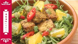 Make the perfect tempeh Marinated tempeh in Moroccan Chermoula sauce [upl. by Dnar]